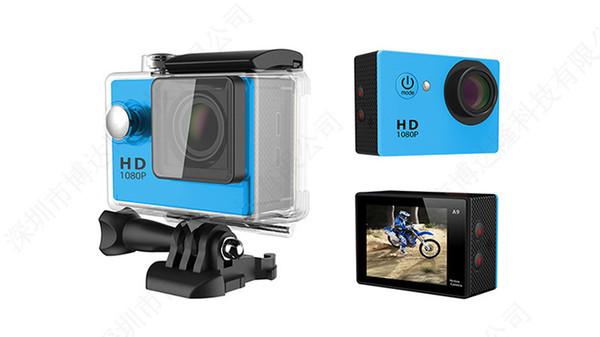 SJ4000 style A9 2 Inch LCD Screen 1080P Full HD Action Camera 30M Waterproof Camcorders Helmet Sports Mini DV Car DVR 10pcs