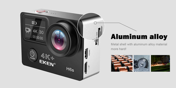 High Quality EKEN H6S Sport Camera 2.0+0.95 Dual Screen Full Mode EIS Video 4K WIFI 170 Super Lens Waterproof Action Cameras 1pcs