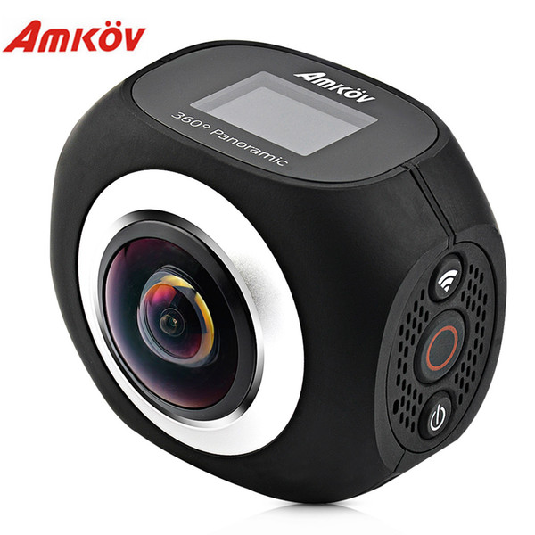 Original Amkov AMK360S 2.7K Action Camera 360 Degrees Double Lens Camera VR Support TF card WiFi Portable Sport Camera