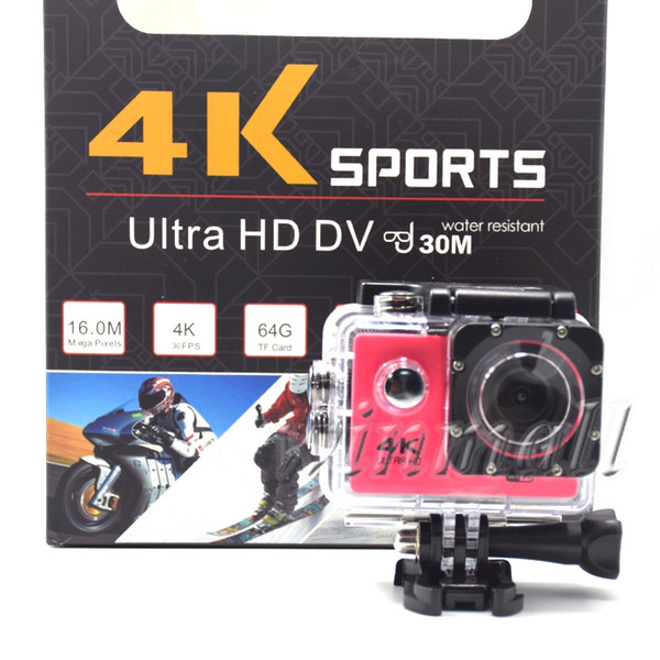 Cheapest 4K Action Camera Waterproof 1080P Sport Camera Wifi 2 inch LCD 7 color with Retail Box