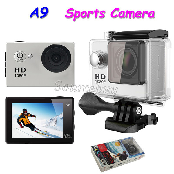 A9 2 Inch LCD Screen 1080P Full HD Action Cameras 30M Waterproof Sports Camera Camcorders Helmet Sports DV DVR 5pcs