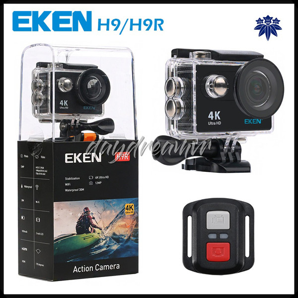 Action camera Original EKEN H9R with remote control Ultra HD 4K WiFi HDMI 1080P LCD 170D Sports camera waterproof with retail box 5pcs