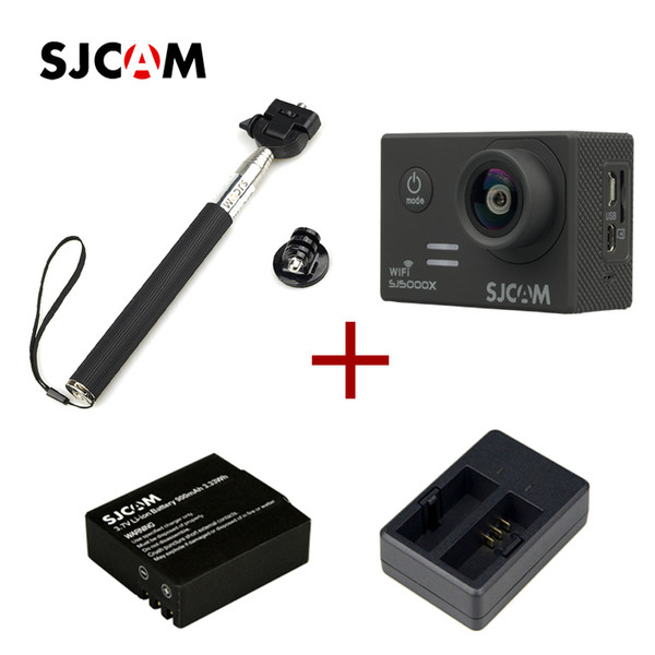 Wholesale-new Original SJCAM SJ5000x Elite Edition Sport Action Camera Car DVR+ 1x Monopod + 1 x Extra Battery + 1 x Extra Dual-Slot Charger