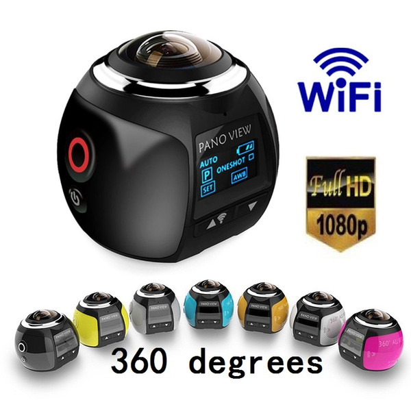 New V1 360 degree panoramic sports camera mini 3D wifi sports DV 4K full HD 30m waterproof outdoor action video cameras With Retail Package