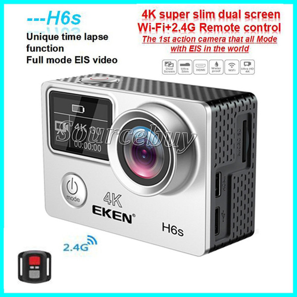 High Quality EKEN H6S Sport Camera 2.0+0.95 Dual Screen Full Mode EIS Video 4K WIFI 170 Super Lens Waterproof Action Cameras