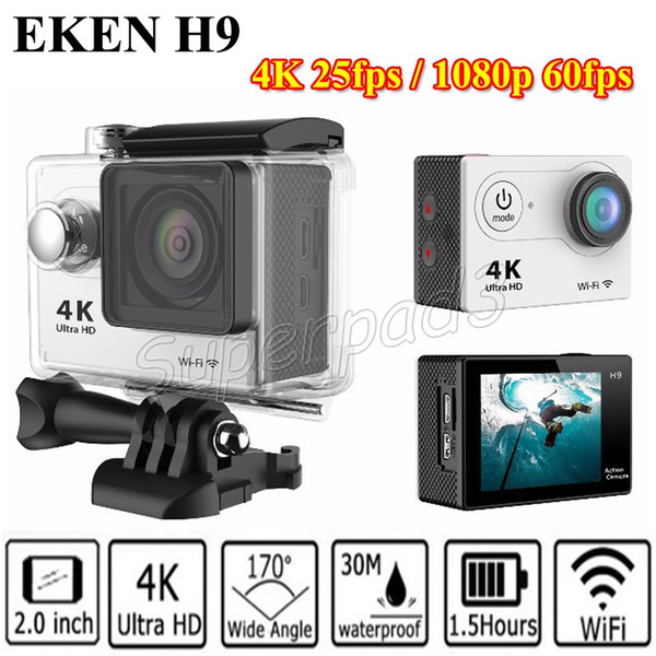 Original EKEN H9 Sport Video Camera 2 Inch Wifi 4K Video Waterproof Action Camera Full HD 1080P 170 Degree Wide Angle Lens Waterproof