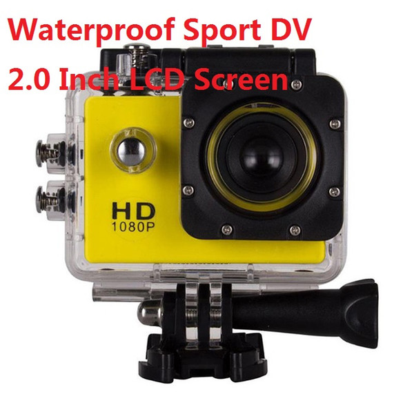 Freeshipping 2.0 Inch LCD Screen 1080P 12MP Full HD Action Camera 30M Waterproof Camcorders Helmet Extreme Sport DV Car DVR