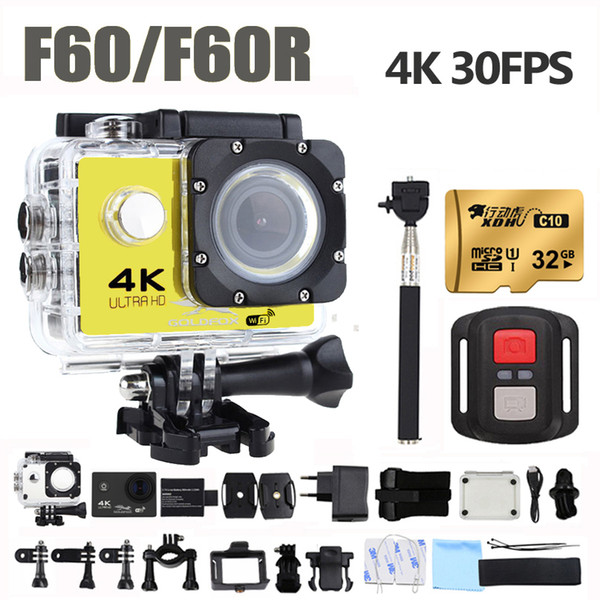 F60/F60R Action Camera Ultra HD 4K/30fps 16MP 170D Wide Angel Sport DV Go Waterproof Pro Extreme Sports Video Bike Helmet Camera