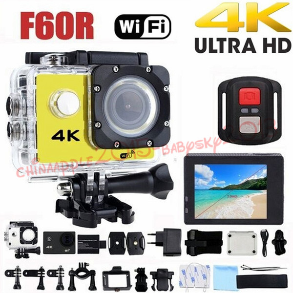 F60R with 2.4G remote 4K Action Camera 170D Len 1080P 60FPS WIFI Sport Camera 30M Waterproof Helmet Cam diving Camcorder