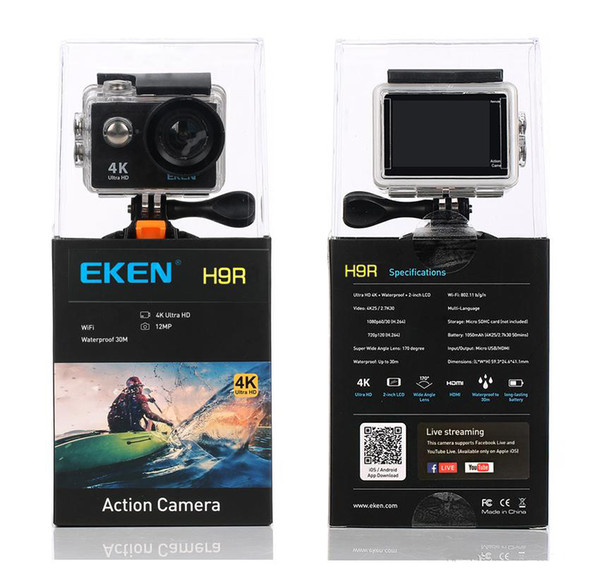 Original EKEN H9R with remote control Ultra HD 4K WiFi HDMI 1080P 2.0 LCD 170D pro waterproof Sports camera by dhl