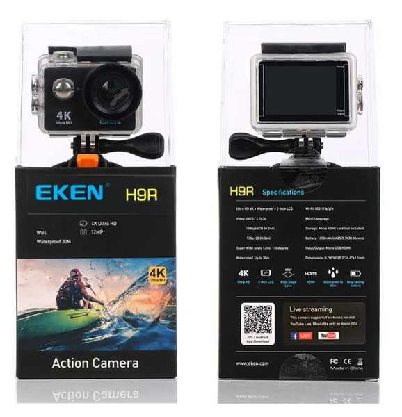 Original EKEN H9 H9R with remote control Ultra HD 4K Sport camera WiFi HDMI 1080P 2.0 LCD 170D pro Sports camera waterproof