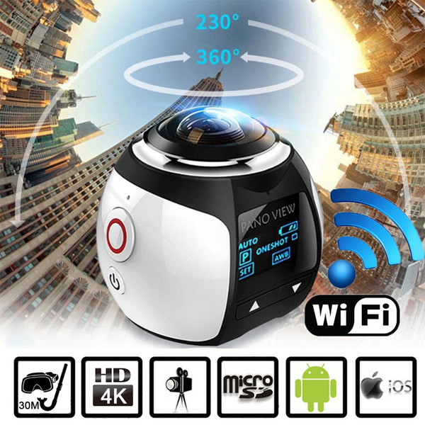 2016 Andoer V1 360 Degree Panoramic Camera Wifi 2448P 30FPS 16M Fisheye Film Source for Virtual Glasses VR Action Sports Camera Camcorder