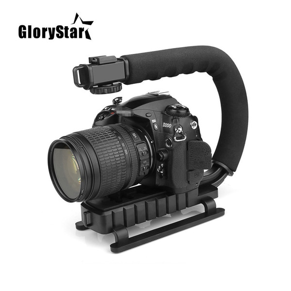 U C Shaped Holder Grip Video Handheld Stabilizer for DSLR Nikon Canon Sony Camera and Light Portable SLR Steadicam for Gopro U