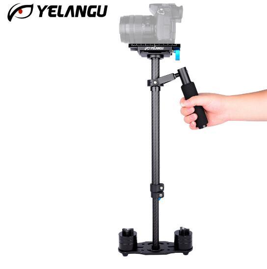 YELANGU Adjustable S60T Carbon Fiber Extended Tube Lenghth 60cm DSLR Camera Video Stabilizer Compact Mini camera stabilizer