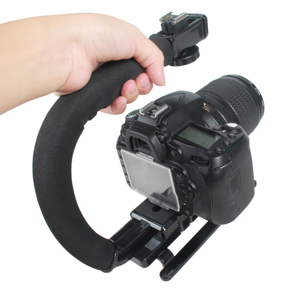 C Shaped Holder Grip Video Handheld Stabilizer for DSLR Nikon Canon Sony Camera and Light Portable SLR Steadicam for Gopro