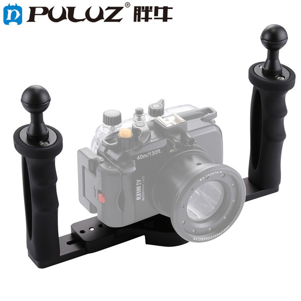 Protable PULUZ Dual Handle Aluminium Tray Stabilizer for Underwater Camera Housings ViewFlex Extended stabilizer for action camera