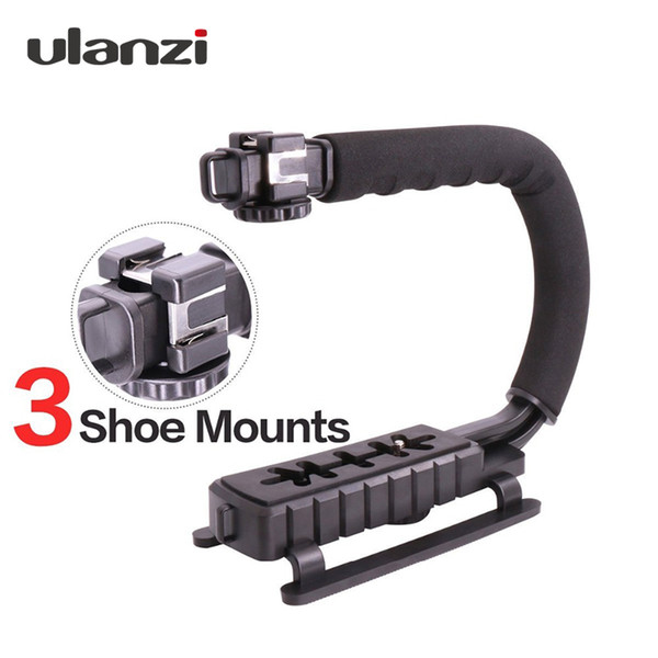 Ulanzi 3 Shoe Mounts Video Stabilizer Handheld Grip For Hero Action Cameras for iPhone Xiaomi Smartphone DSLR