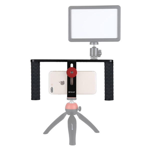 PULUZ Smartphone Video Rig Filmmaking Recording Handle Stabilizer Aluminum Bracket for iPhone, Galaxy, Huawei,and Other Phone