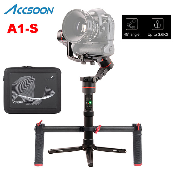 Accsoon A1-S 3-Axis Handheld Gimbal Stabilizer 3.6Kg Payload Full Visual without Cover for Mirrorless/DSLR with Dual Handle Grip