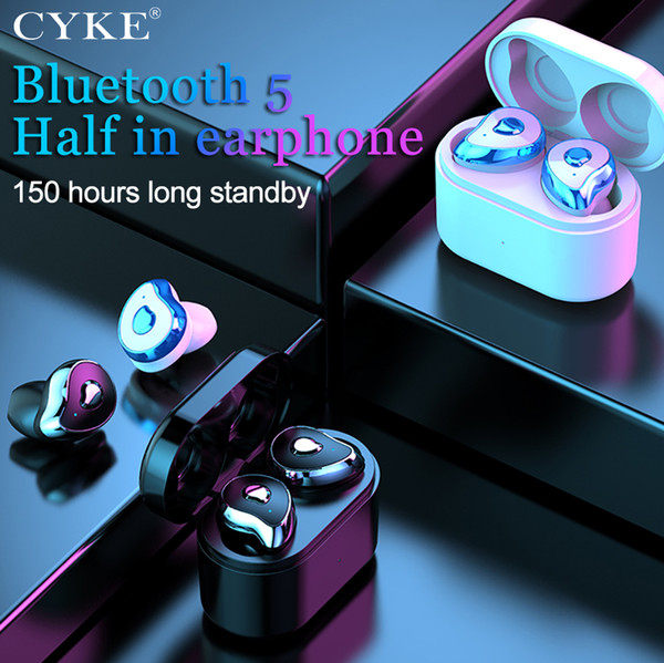 CYKE Business Bluetooth Earphones Wireless 3D Hifi Stereo Earbuds Headset and Power Bank With Microphone Handsfree Calls