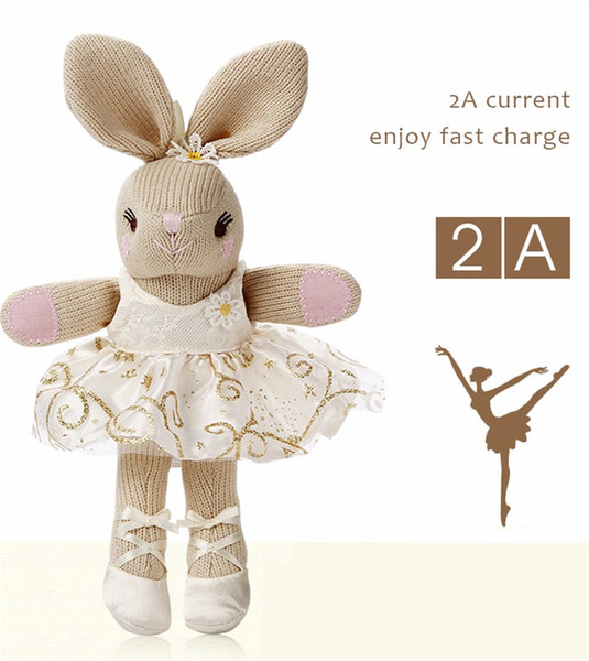 CYKE New Portable Plush dolls balltet rabbit Power Bank 5200mAh 2.0A Mobile Charger External Battery Pack For Universal