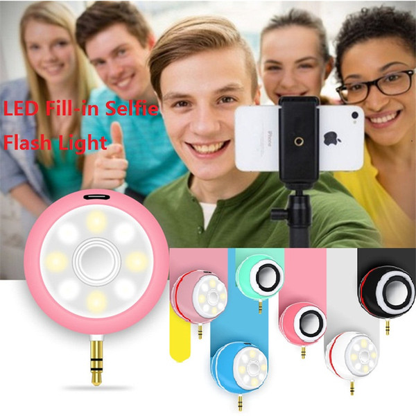 Mini LED selfie ring flash Light Cellphone Camera Flash Fill-in Light Spotlight circle fill in light lamplight Speedlit For Smartphone b1102