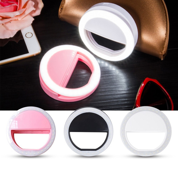 2018 Hot Selfie Lights 3 Mode Adjustable Brief Selfie LED Ring Flash Light Camera Photography