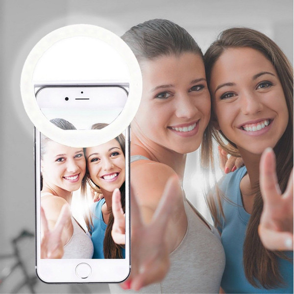 Portable Selfie LED Lighting Ring Fill Light Supplementary For All ios android with charging cable