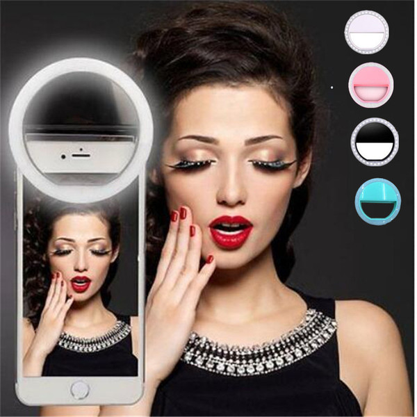 Clip on selfie light lamp round USB LED selfie light fill in light lamplight self timer spotlight for iphone 7 plus iphone 5 6 6s samsung