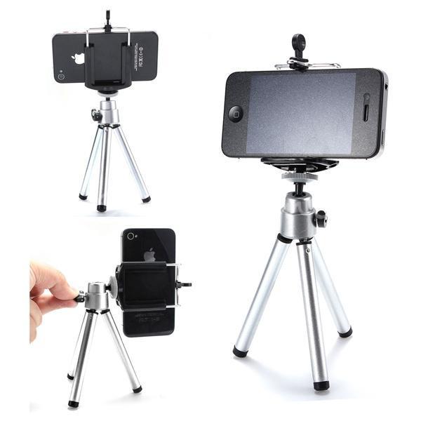 Universal Mini Tripod Stand Holder Portable 360 Rotating Extendable Mount Tripod With Clip For Camera iPhone 8 X Samsung S8 Mobile Phone