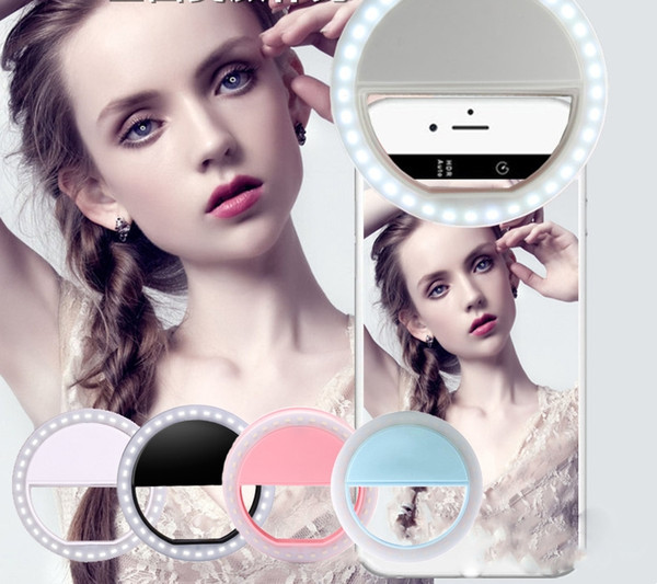 Free DHL External Battery Patent Portable Flash Led Camera Photography Selfie Ring Light for Smartphone include iPhone