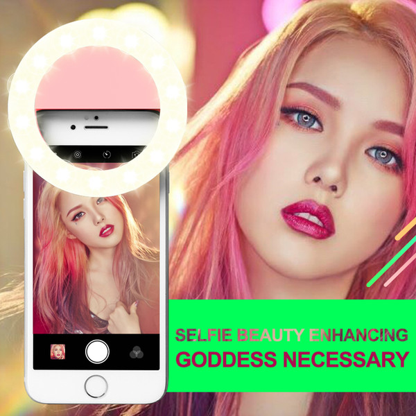 RK14 360° Beauty Enhancing Selfie flash light LED For your personal Lighting director 3 Levels of Brightness