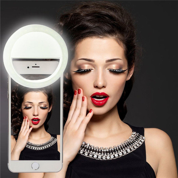 LED selfie ring light Flash spotlight circle round fill in light lamplight speedlite Enhancing photography for iphone 7 plus samsung