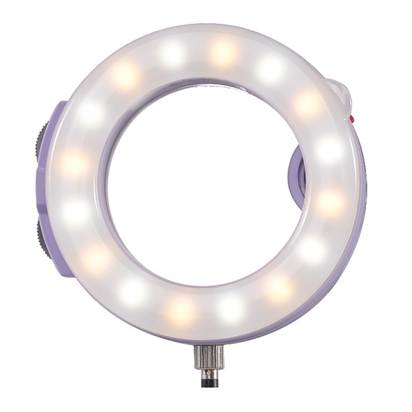 Wholesale-Meike MK-H16 Selfie LED Ring light for 3.5mm earphone jack Mobile Phone multi-color USB Charge work with phone lens