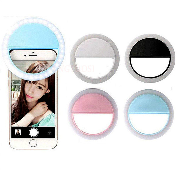 USB Charge Selfie Ring Light for Iphone Portable Flash LED video light for Phone Night Enhancing clip