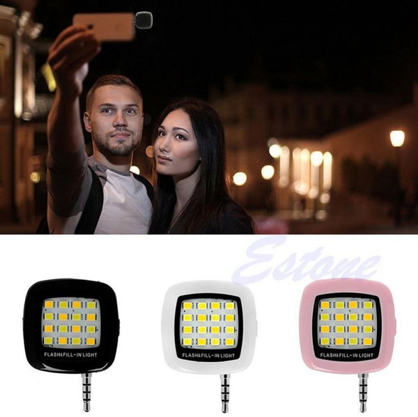 Mini Portable Smart 16 LED Camera Fill-in Flash Selfie Light For Cellphone Promotion Newest Free Shipping