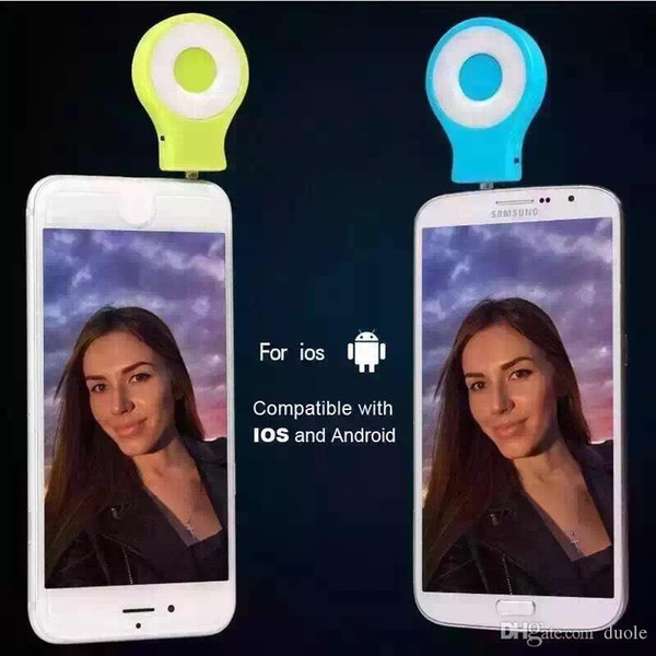 RK07 LED Flash 6 colors Selfie enhancing led flash for the wire monopod with sync filling light for mobile phone 4 led light