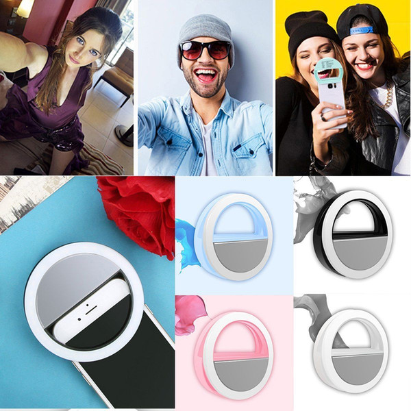 Portable Selfie LED Lighting Ring Fill Light Supplementary For All ios android with charging cable