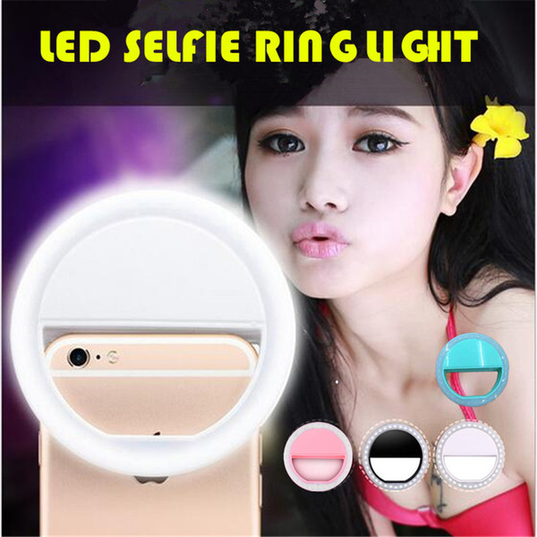 2017 LED Selfie Ring Light Round Circle Spotlight Fill in Light Cell Phone Camera Lamp Selfie Light for iphone 6 7 plus samsung s7 s8 ipad