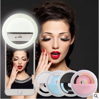 LED selfie ring light Flash spotlight circle round fill in light lamplight speedlite Enhancing photography for iphone 7 6 6S plus S7 edge