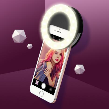 Rechargeable Selfie Light Ring Portable Adjustable Brightness Led with Battery Enhancing Photography Efficient Four Color with Package Box