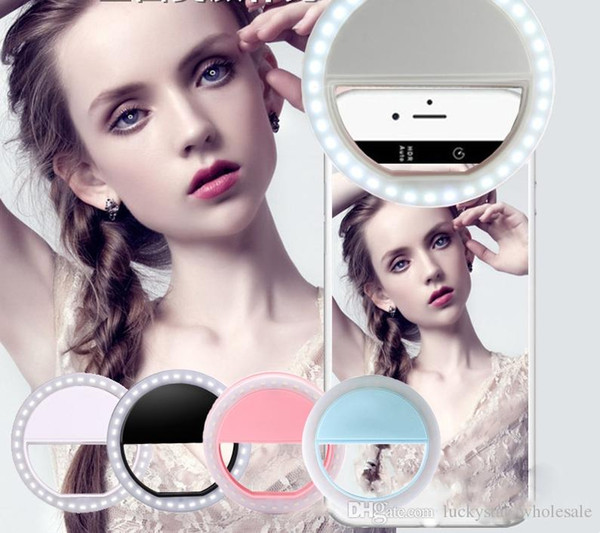 Free DHL External Battery Patent Portable Flash Led Camera Photography Selfie Ring Light for Smartphone include iPhone