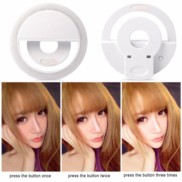 LED Selfie Ring Light Flash Spotlight Circle Round Fill in Light Lamplight Speedlite Enhancing Photography For iPhone 7 Samsung Smart Phones