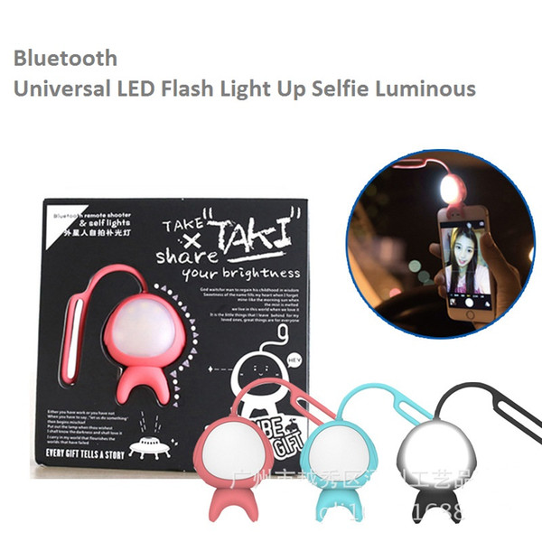 universal bluetooth led flash light up selfie luminous lamp phone ring for iphone7 LG Samsung HTC LG android ios