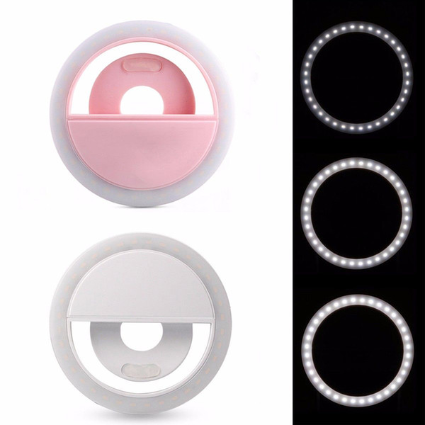 Selfie Ring Lights RK-12 LED Selfie Lights RK12 Cell Phone Beauty Light For Girls Night Out Mobile Phone Lamp Lens Battery Charger Style