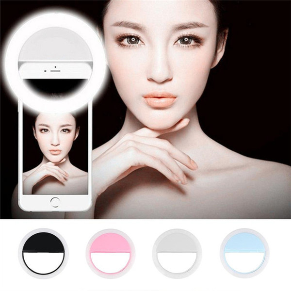 10pcs Rechargeable Selfie Universal Selfie Ring Flash Led Light Lamp Mobile Phone Led Selfie Lamp Ring Flash For iphone For Samsung