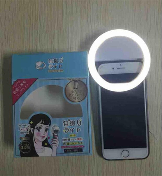 Clip-on USB LED selfie ring light lamp round circle cell phone camera self-timer spotlight selfie light for iphone 6 7 plus s7 s8 pc ipad