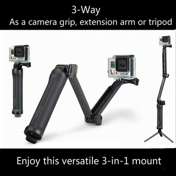 Outlets-Sale 3 Way Grip Waterproof Monopod Selfie Stick For Gopro Hero 5 6 4 Black Session SJ4000 Xiaomi Yi 4K Camera Tripod Accessory