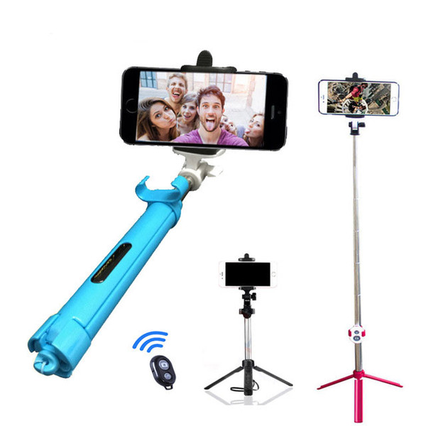 Selfie stick Tripods bluetooth timer selfie monopods Extendable Self Portrait Stick remote for Android Iphone smartphone MOQ:20PCS