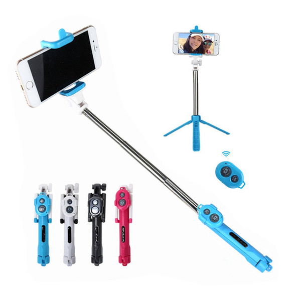 Bluetooth Remote Control Selfie Stick 3 in 1 Handheld Extendable Timer Monopod With Foldable Tripod Stand Holder For iphone 8 X Smartphone